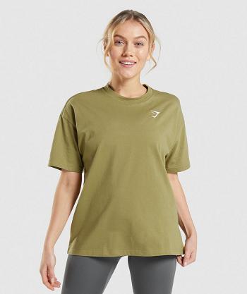 Gymshark Training Oversized Ženske T Shirts Zelene | HR 3270LIS